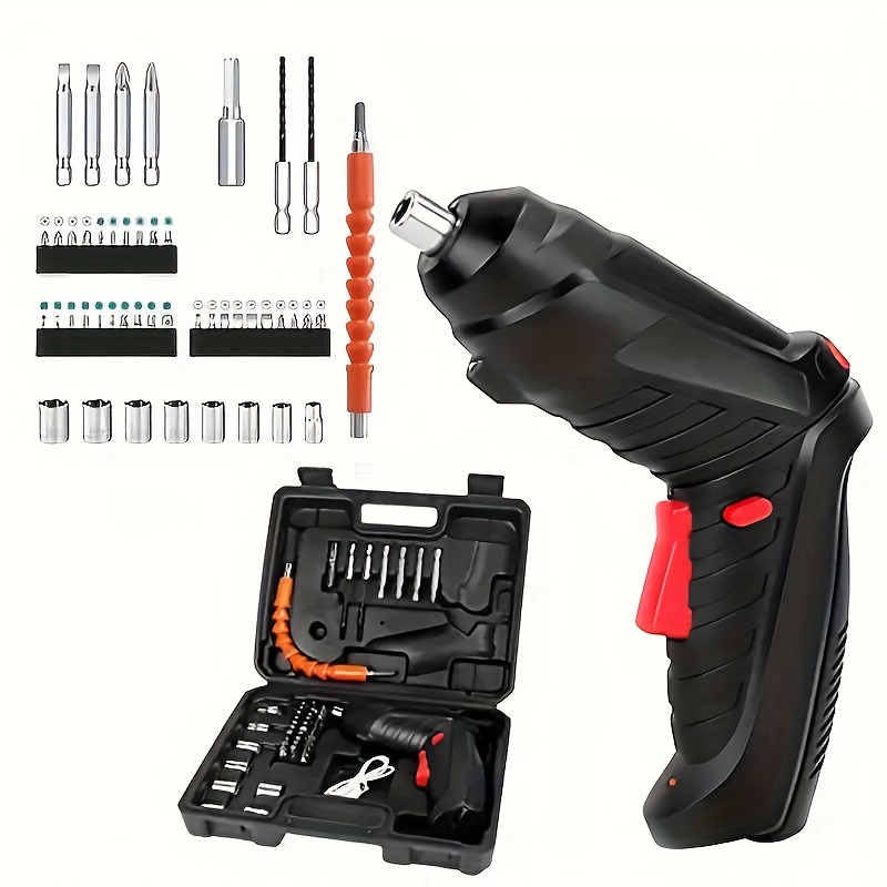 

48pcs Screwdriver Kit - Rechargeable Multifunctional Tool Set 4.2v , Led , , Handling, And For Small Projects, Diy , And Tasks