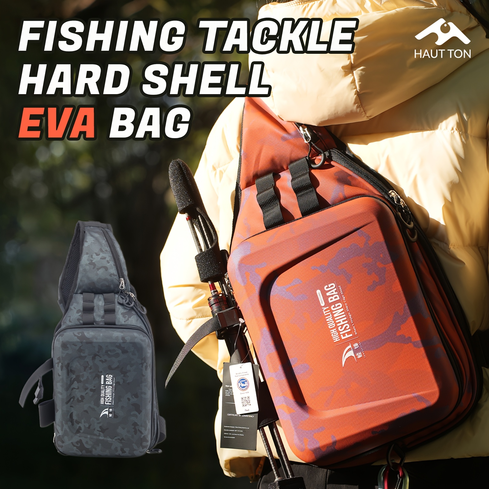 SKYSPER Angelrucksack 40L Mit Rutenhalter - Militär Rucksack Für Angelzubehör