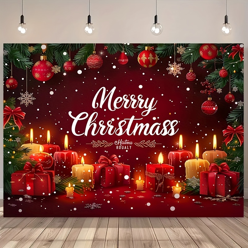 

- Christmas Backdrop Cloth - , & Red Lanterns Polyester For Booths, & Decor