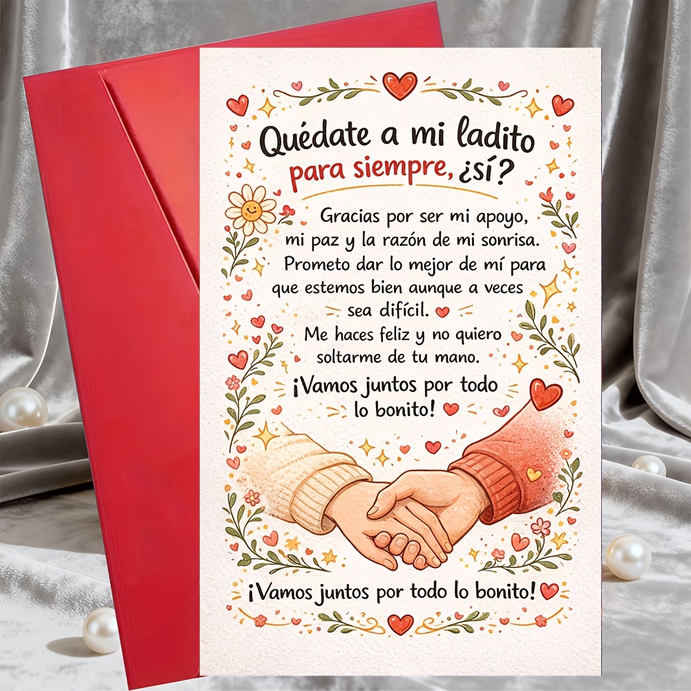 TEMU 1 tarjeta española con forma de , diseño exquisito, para que aniversarios, o de San Valentín. Regalo ideal para esposo, , novio o novia, con