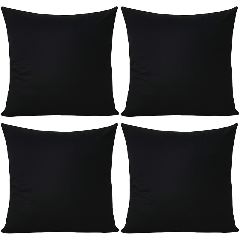 TEMU Set Of 4, White Solid Color Pillow Cover, 18x18 20x20 Inches Pillow Cover, Diy Design Photo Pillow Cover, Soft Velvet , Suitable For Living Room, Bedroom, Sofa Decoration