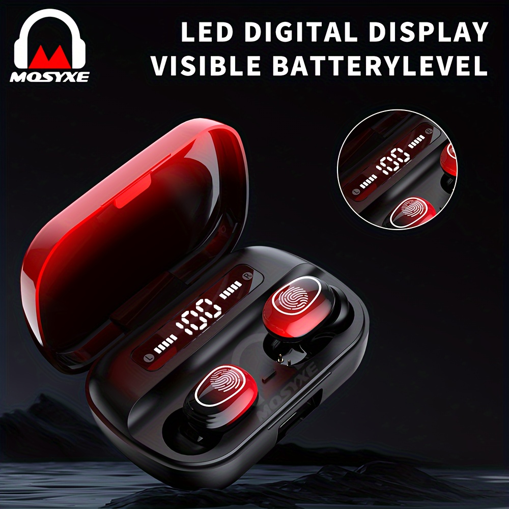 

Mosyxe Wireless Earphones Tws Stereo Bass Earphones Sports Earphones Touch Controlled Earphones With Led Charging Case