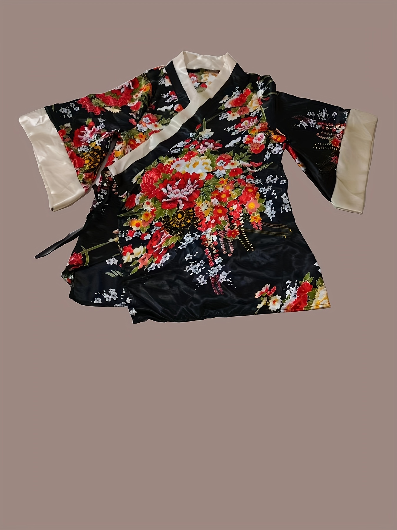 Naughty Yukata Style Cosplay Costume Floral Print Long - Temu Qatar