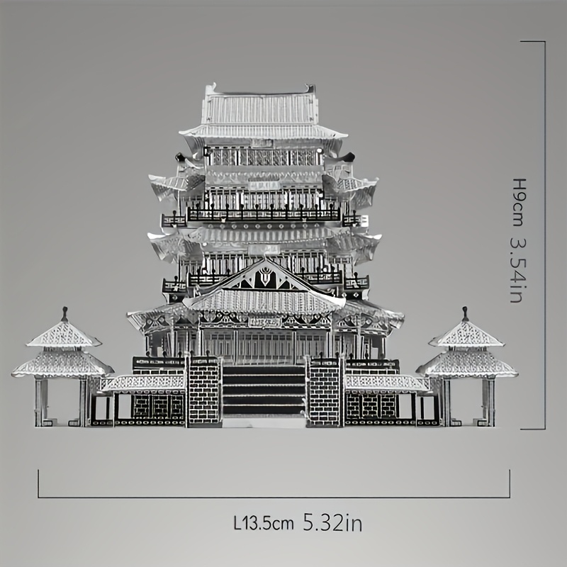 Image of Glue- Puzzle Assembly Toy Castle Model Game Puzzle Creative Toy Ancient Building House Model Crafts Home Decoration Ornaments Artwork Christmas Halloween Gift Puzzle Toy Model