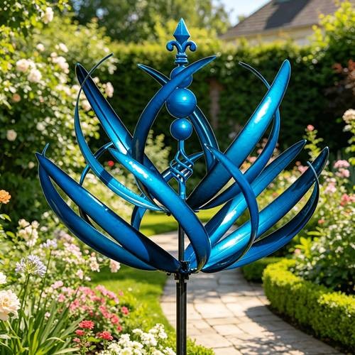 Metal Wind Spinner, 3 Wind Sculpture, Suitable Courtyard and Garden Decoration