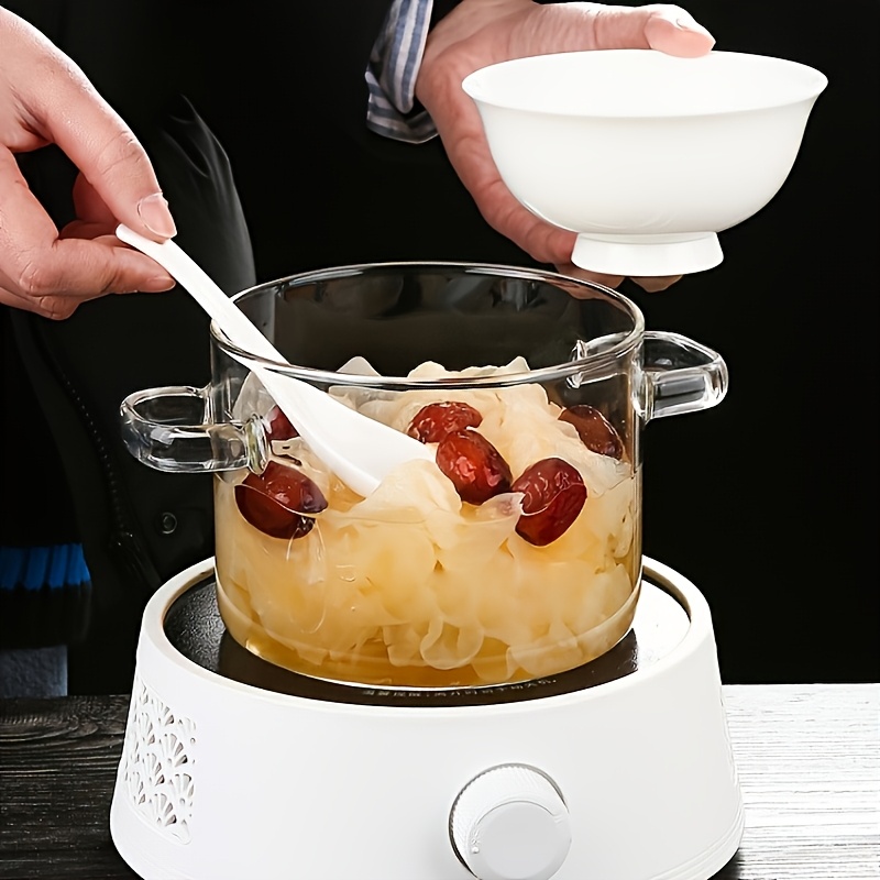 1pc Heat Resistant Clear Glass Stew Pot with Lid, Transparent... product image 4