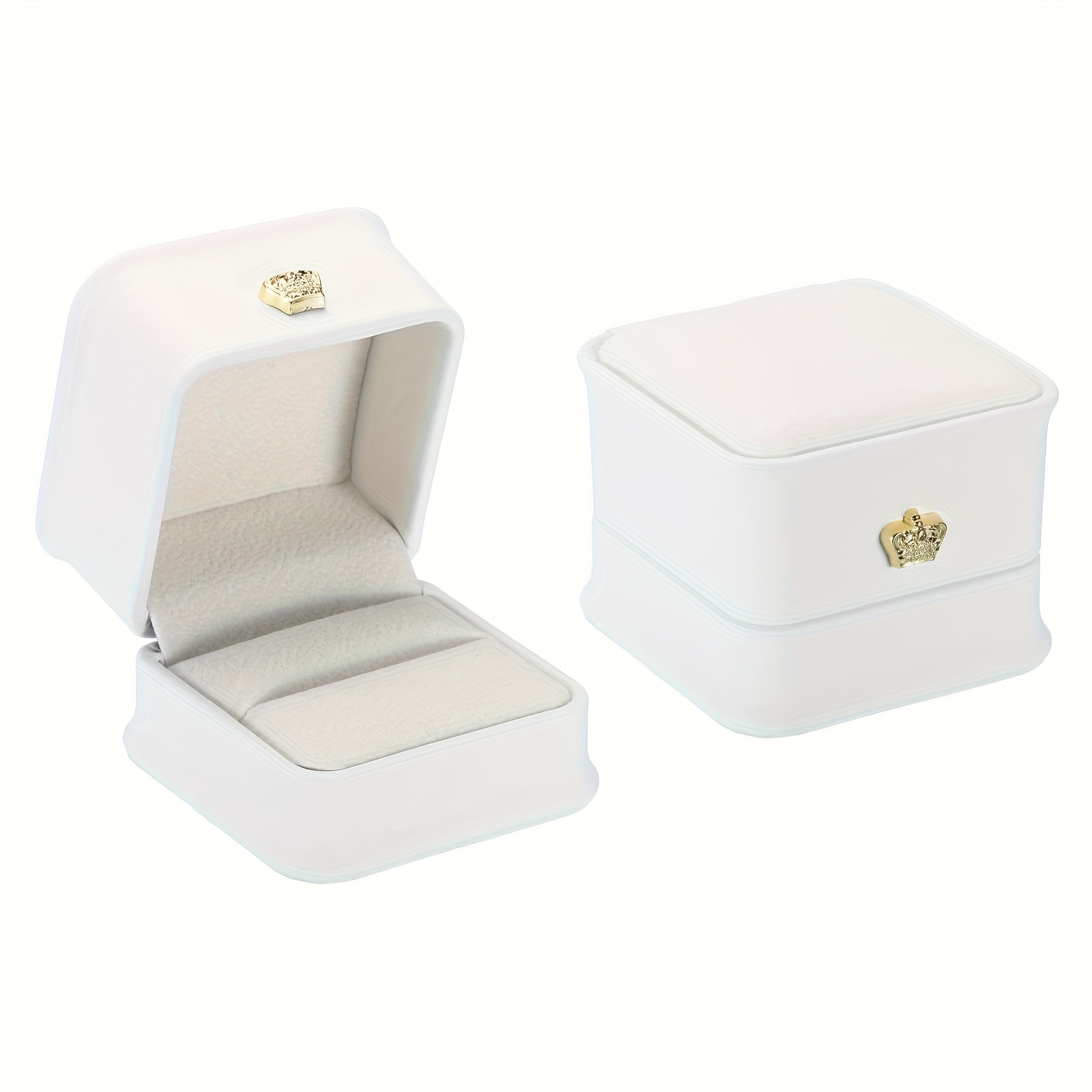 Image of White Ring Box, Couple Proposal And Engagement Jewelry Gift Box, Suitable For Wedding, Anniversary And Counter Display Of Hoop Earrings