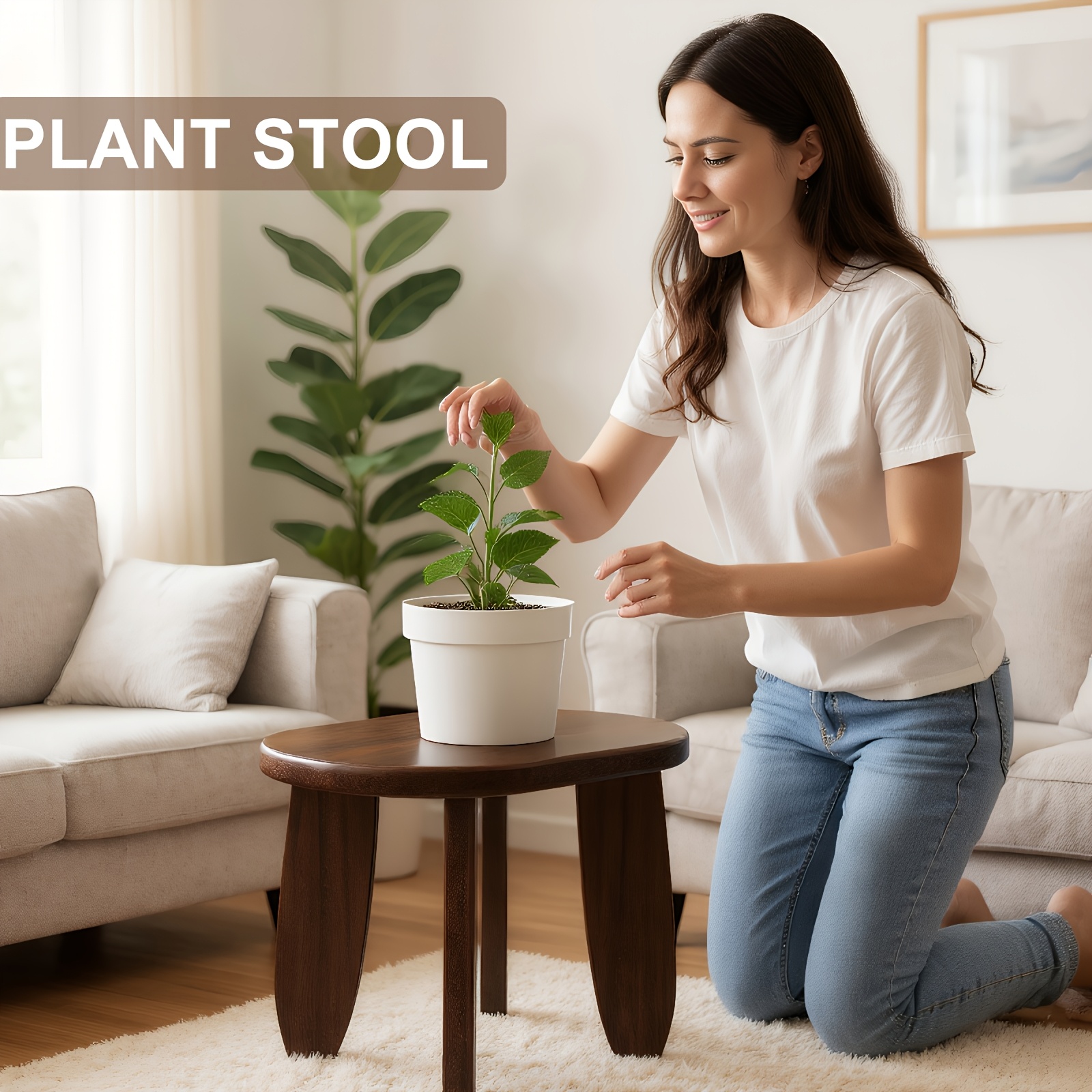 9 8 inch small shoe changing stool solid wood step stool non slip   no assembly footstool 300 lbs weight capacity kitchen step stool Product details 3