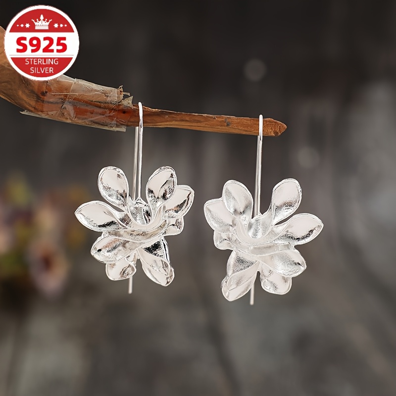 TEMU S925 Sterling Silvery Earrings Shaped Wings, Trendy And Innovative Dangling Earrings, Essential Jewelry For Women, A For Occasions Like