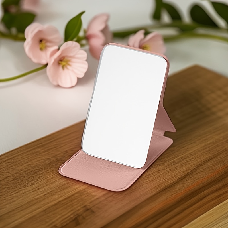 TEMU Mini Portable Small Mirror Makeup Mirror Student Dormitory Bedroom Folding Mirror Desktop Home Office Dressing Mirror