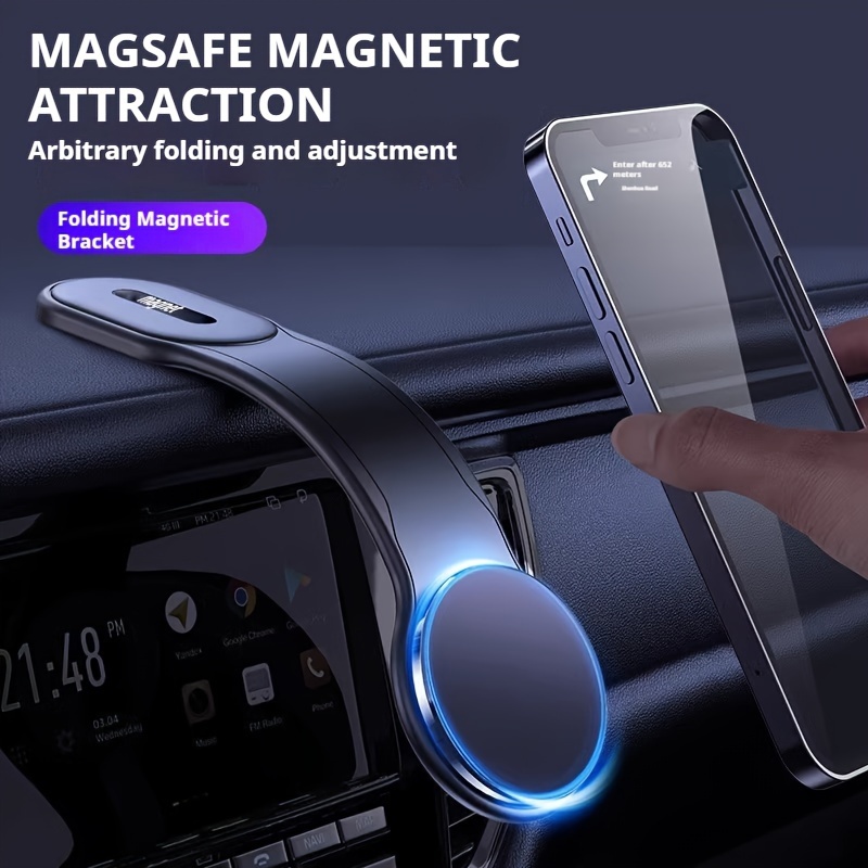 

Car Dashboard Magnetic Phone Mount: Flexible Abs Material, Suitable For All Car Models, Waterproof, Adjustable, And Oval Shape