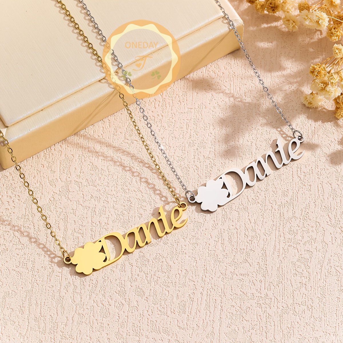 Women's Customized Floral Name Necklace, Bohemian Style