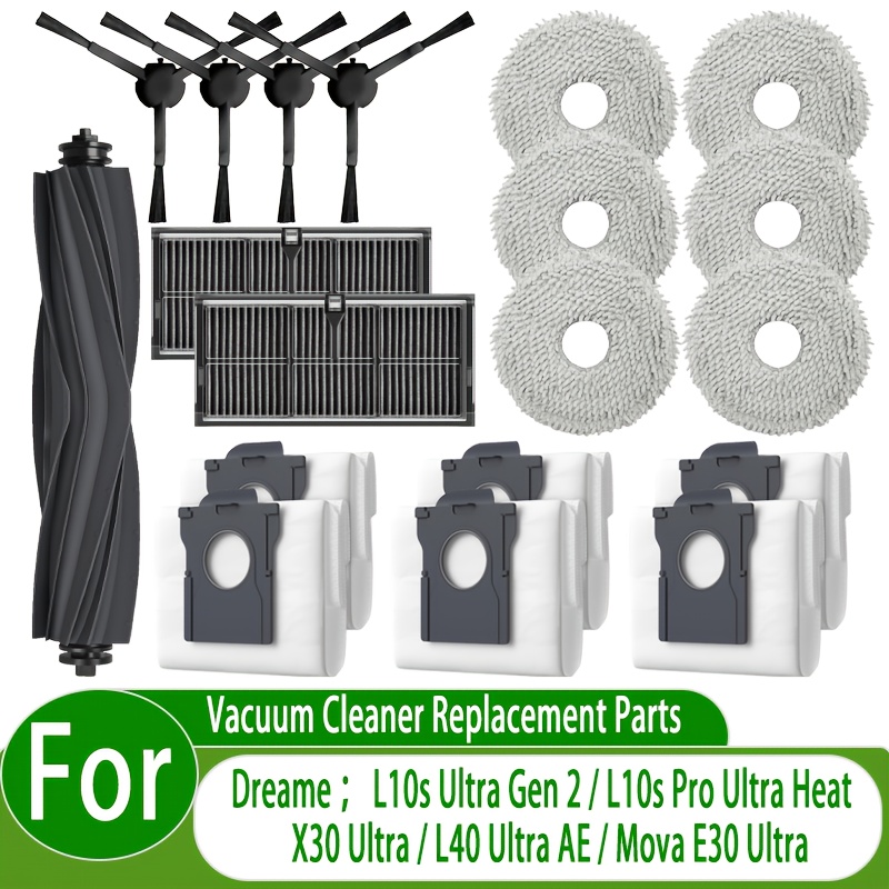 TEMU Kit de recambios de 19 piezas compatible con L10S 2/L10S Pro /L40 Ultra AE/X30 Ultra/ E30 Ultra, para robot aspirador y fregona, con cepillos ,