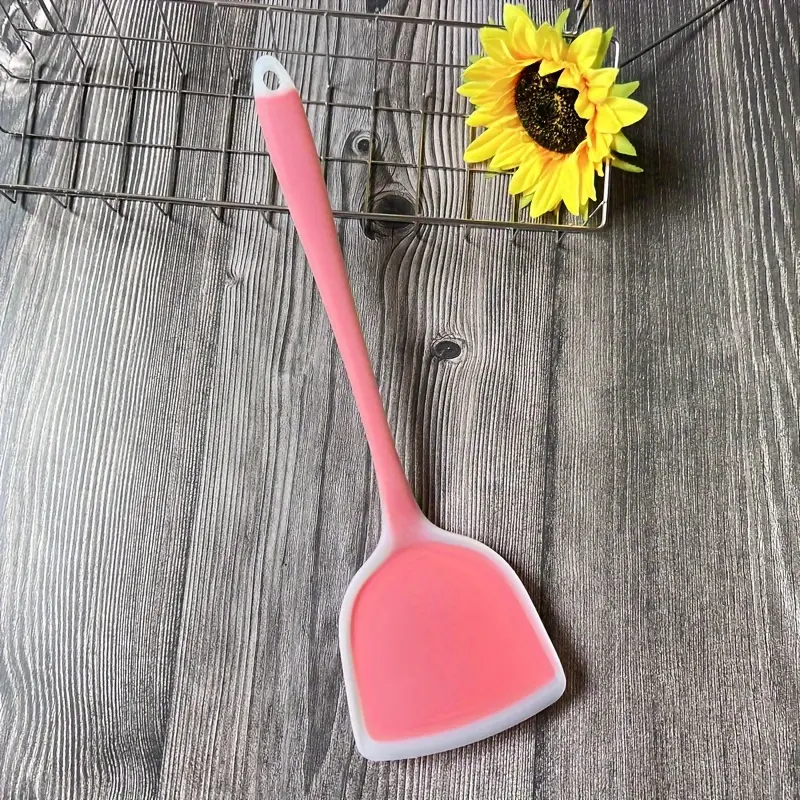 1pc heat resistant semi transparent silicone spatula with extended and handle suitable for non stick pans dishwasher safe kitchen cooking tool for stir frying eggs and fish Product details 10