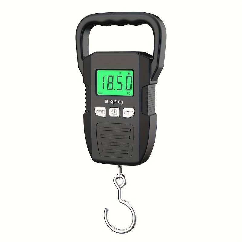 Image of Digital Scale, Hanging Scale, Fishing Scale, 132lb 60kg Luggage Scale Large Handle Backlit Lcd Display Postal Scale Fishing (battery Not Included)