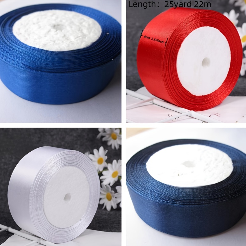 

1 Roll, 4 Cm 1.57 Inch 25 Size 22 Meter Independence Day Gift Packaging, Party Decoration Ribbons, Flower Decoration Ribbons, Bow Manually Diy Made, 4th Of July, Independence Day