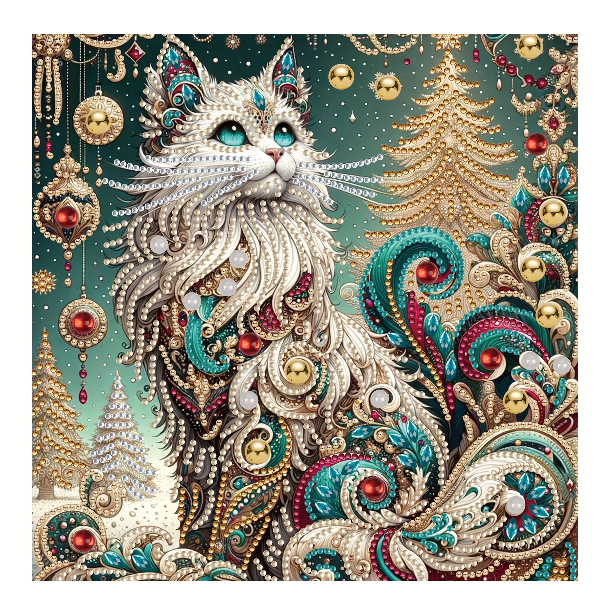 

Diy 5d Diamond Painting Kit - Whimsical Cat Design With Special Shaped Crystals, Frameless Mosaic Art For Home & Office Decor Cat Diamond Painting Kits Cat Diamond Painting