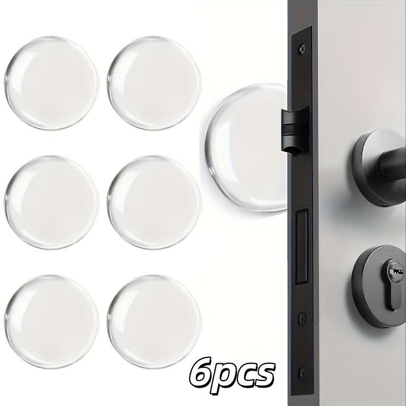 [shock Absorbing Door Stop] 3/6/12pcs Shock Absorbing Transparent Self-adhesive Door Stop Wall Protectors | Noise Reducing, For Use, Reusable