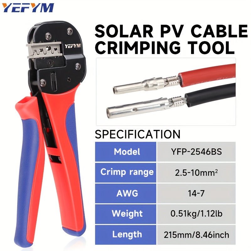 crimping tool yfp 2546bs awg 14 7 2 5 10mm photovoltaic - Temu