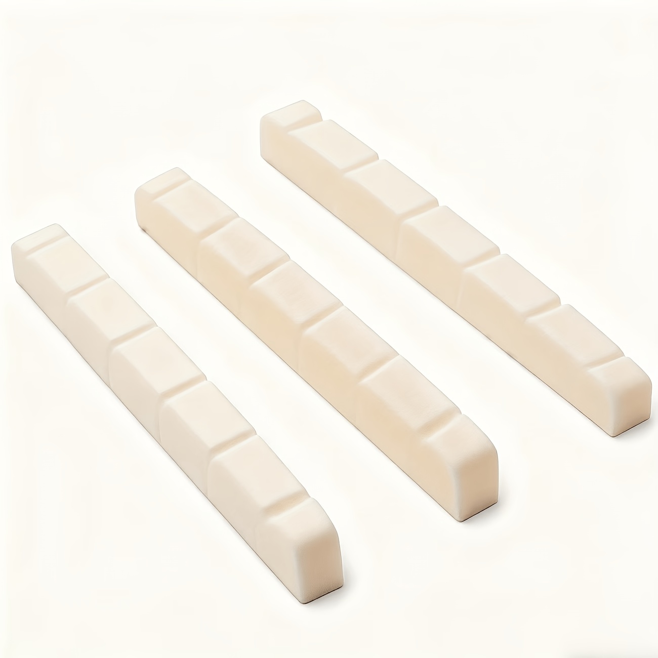 TEMU 3-pack 6-string 42mm Electric Guitar Nut, Flat Slot Cow Bone Nut, For Guitar Nut Replacement Additions