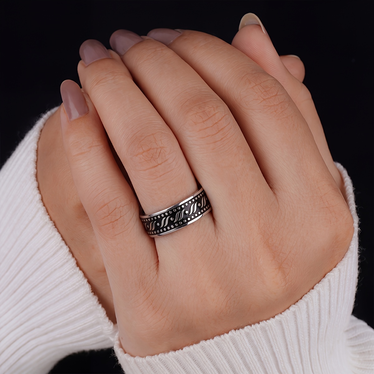 Women's Trendy Texture Double-Layer Ring, Elegant Design
