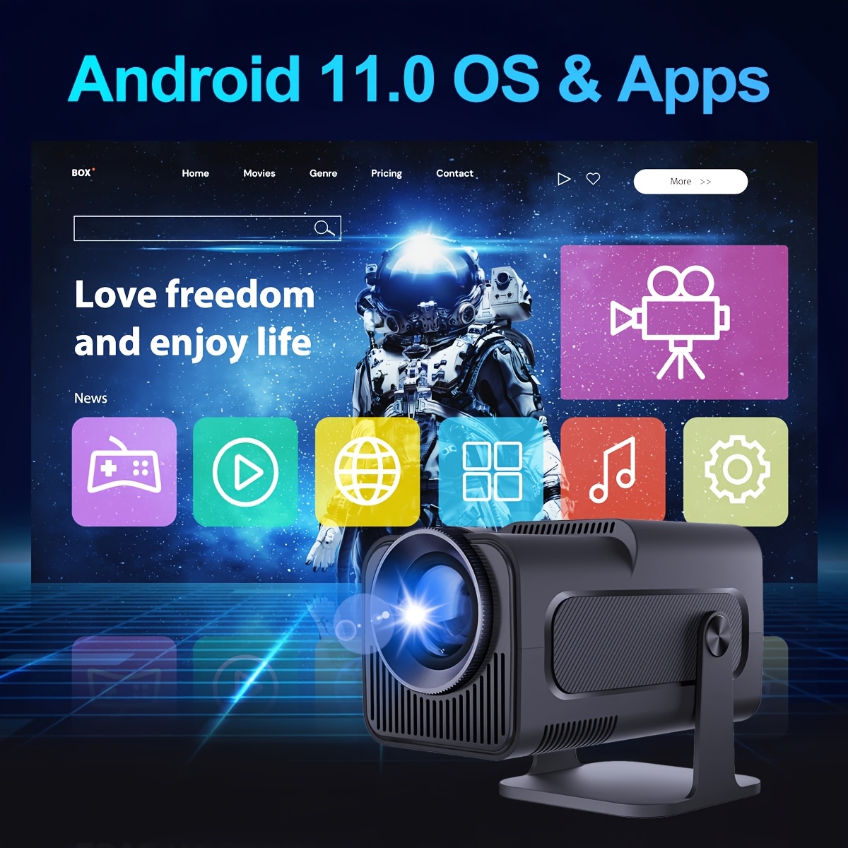 Mini Projector with WiFi and Wireless, Native 720P