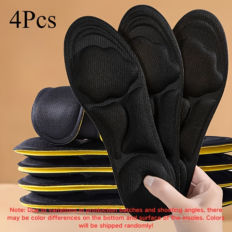 4pcs Unisex 6d Cloud Insoles, Thickened Soft Breathable, High Heels, Sneakers, Casual Shoes, Comfortable Shock Absorption Support, Durable Lightweight, Shoe Additions, High Heel Insoles, Colors