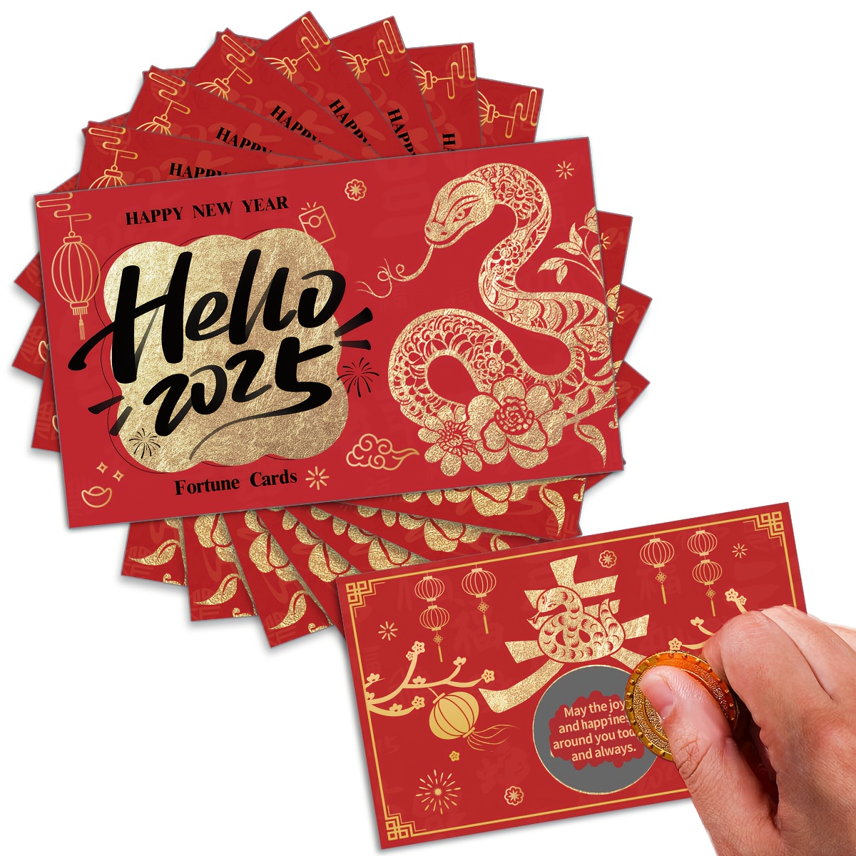 

30 Card Games For The Chinese New Year 2025 - Snake Cards - Fun Activities For Lunar New Year, Chinese New Year Celebration Parties, And Office Parties - Decorations And Small Gifts