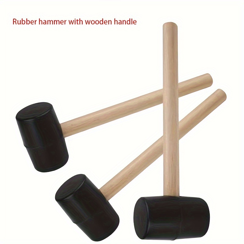 

Rubber Mallet Hammer With Round Head For Painting, Tile & Marble Installation - Durable Wooden Handle, No Power Needed, Home Improvement Tool - 1pc