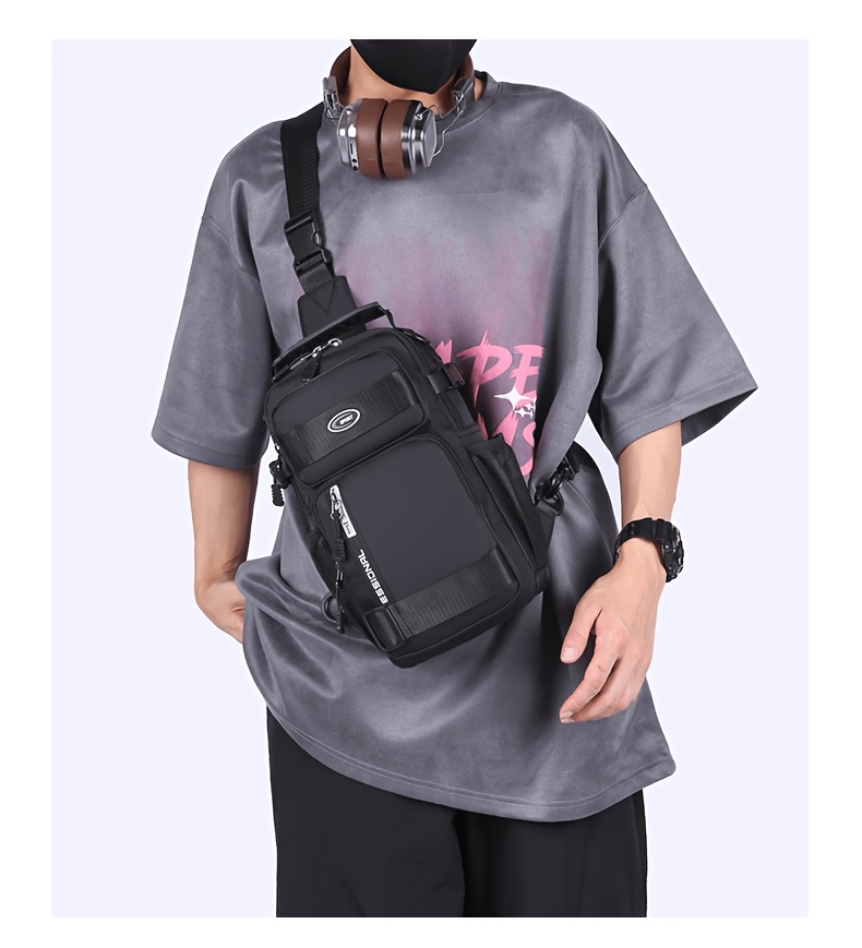 Wasserdichte Sling-brusttasche Mit Fächern Für Herren_voghion.com