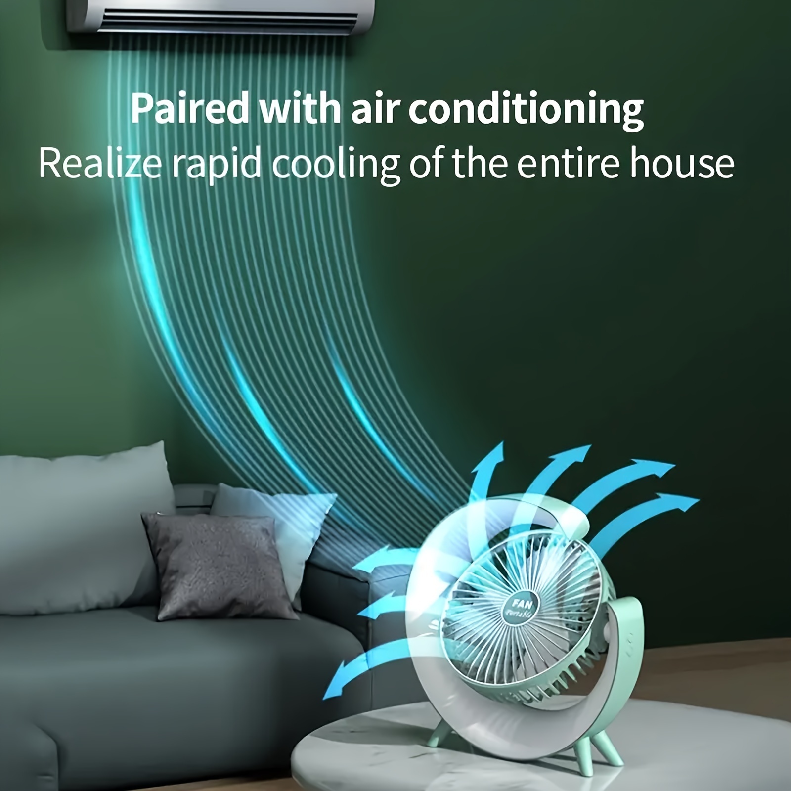 1 шт. небольшой вентилятор для домашнего рабочего стола, цветной вентилятор с зарядкой через USB, мини-настольный вентилятор с циркуляцией воздуха на лето для кемпинга на открытом воздухе, пикника, офиса, автофургона, путешествий подробные сведения 1