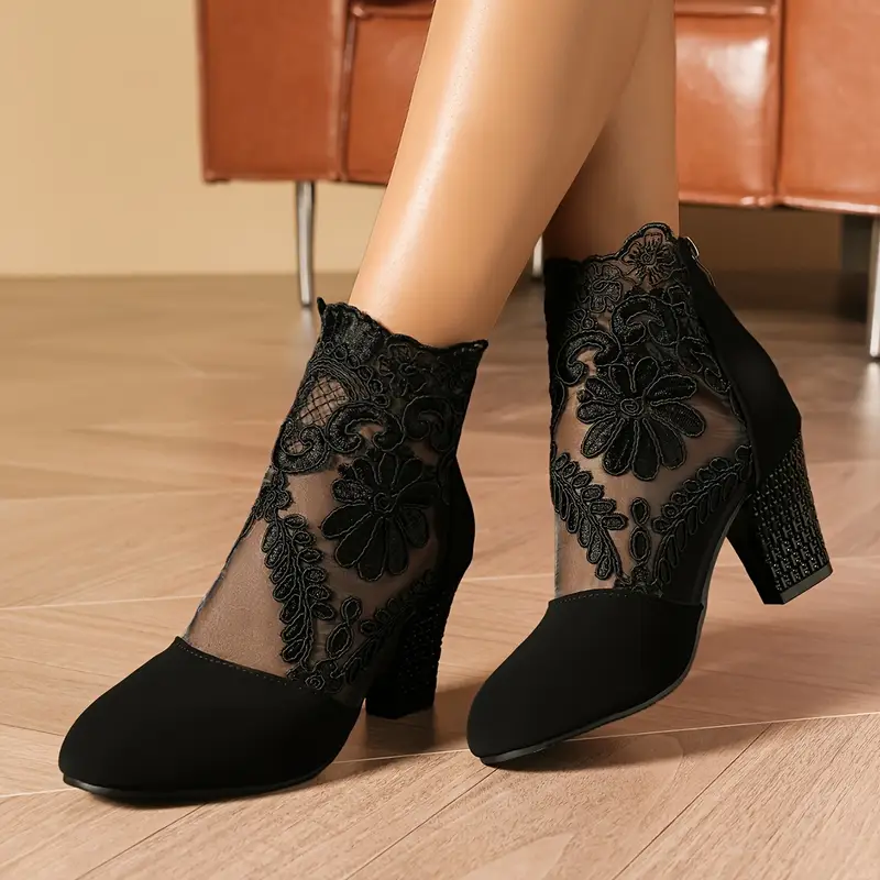 Women's Ankle Boots: Black Lace - Embroidered * - Heel Boots with Gothic & Bohemian *. Ideal Individualized Gifts for Women * Elegant Dresses, Parties, Weddings, Music Festivals & Travel., Women Shoes Women's Ankle Boots: Black Lace - Embroidered * - Heel Boots with Gothic & Bohemian *. Ideal Individualized Gifts for Women * Elegant Dresses, Parties, Weddings, Music Festivals & Travel., Women Shoes