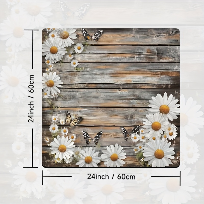 TEMU 1pc, Washing Machine Dust Cover, Drying Mat For Tableware Vintage Daisy Pattern2, Perfect For Multipurpose Absorbent Pad For Kitchen, Coffee