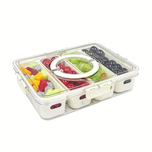 대용량 휴대용 식품 보관 용기 - 밀폐, 누수 방지, 그리고 새우기 방지 기능으로 신선한 과일, 채소, 샐러드, 주방 정리에 이상적 - 캠핑, 야외 모험, 일상 식사 준비에 적합