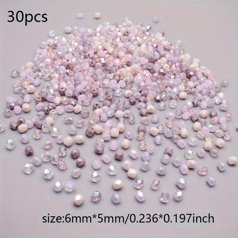 Image of 6 X 5mm/30pcs, 18- Cut Tubular Glass Beads, Jewelry Necklace Bracelet Pendants Craft Supplies
