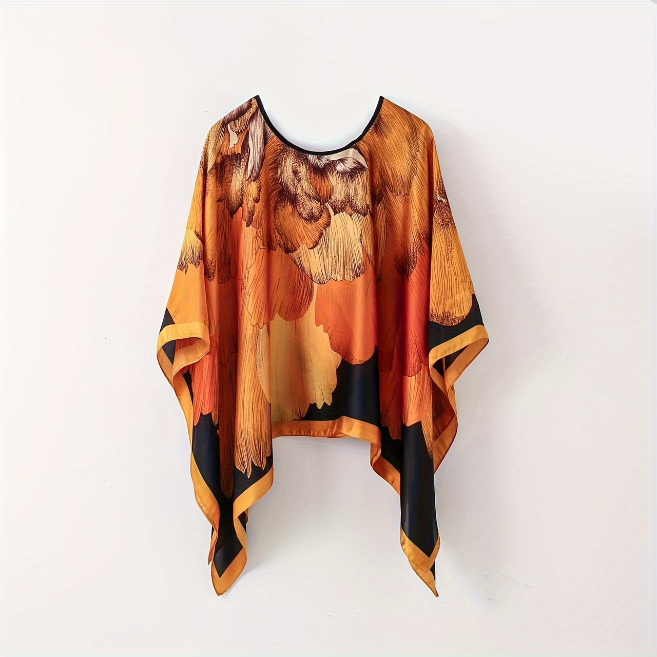 Bohemian-style Pullover Shawl, 42.12-inch Printed Square Scarf, Lightweight And Breathable, Perfect For The Beach Or Evening