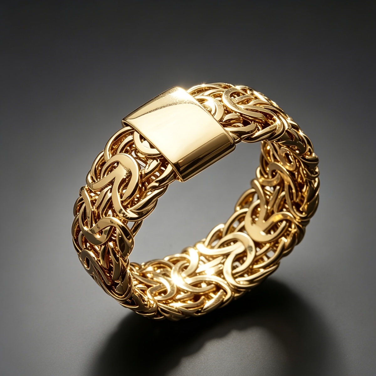 TEMU Bague et en cuivre torsadé à large bande avec une finition carrée géométrique lisse, convient pour , décontractées et les fêtes, une pièce de