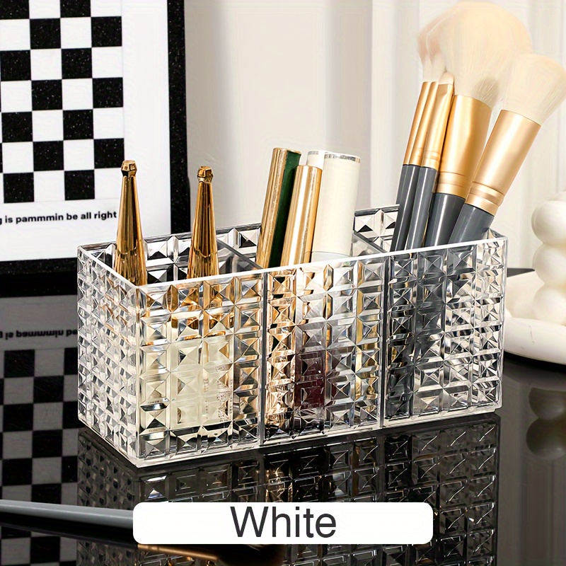 Versatile Clear Makeup Organizer - Brushes, Pens & | No-install Plastic Storage Solution For Vanity, Bathroom, Desk, For Return School
