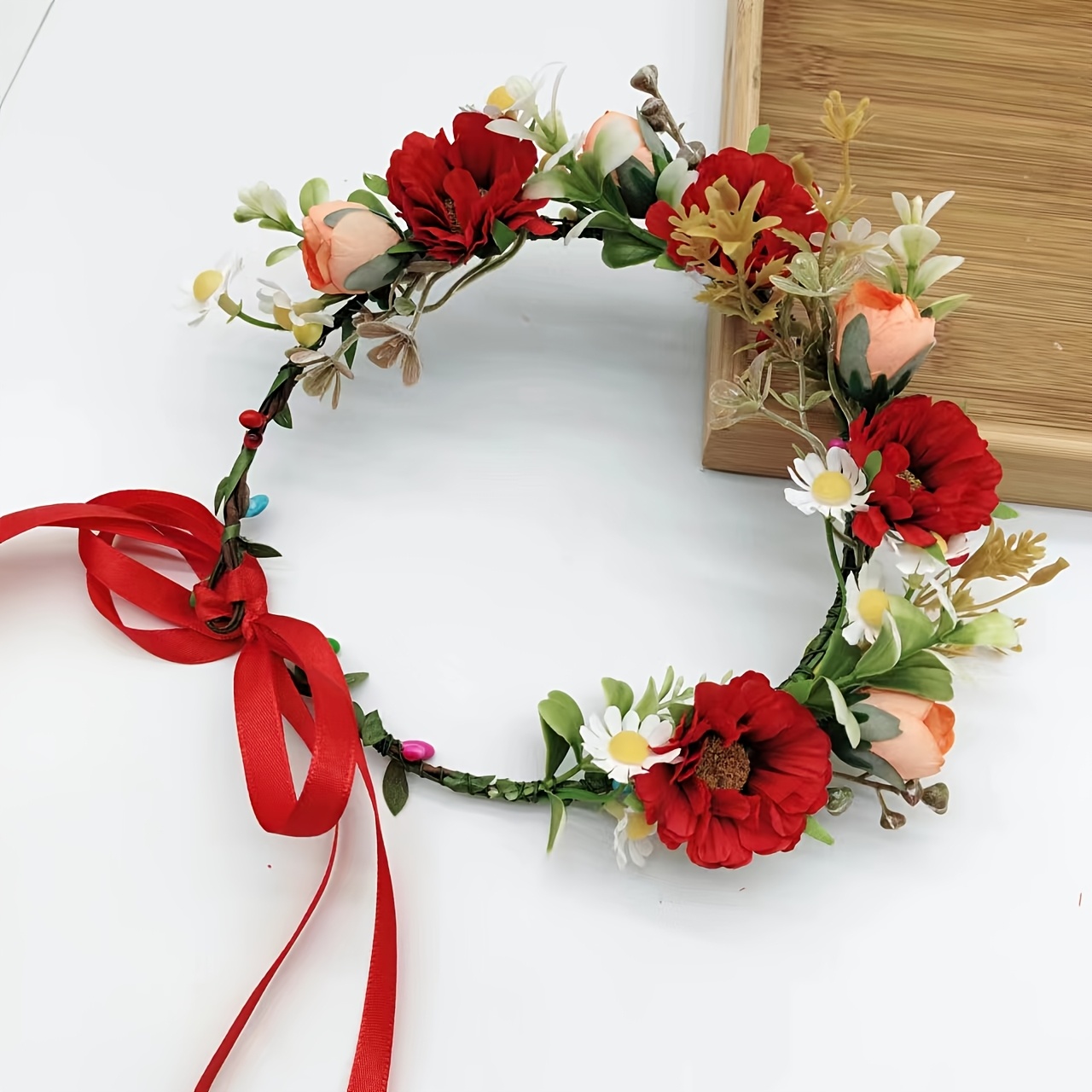 Image of 1 Vintage Floral Wreath In Versatile Headpiece For Weddings And Parties Perfect For Daily And Photo Accessories Bridal Hair Adornment