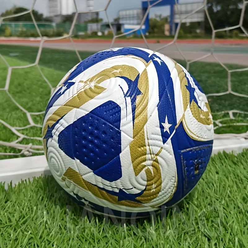 high-quality durable size 5 soccer ball - seamless heat technology, elastic non-slip, waterproof wear-resistant golden pu material, suitable for and entertainment, perfect birthday gift, christmas present Product details 1