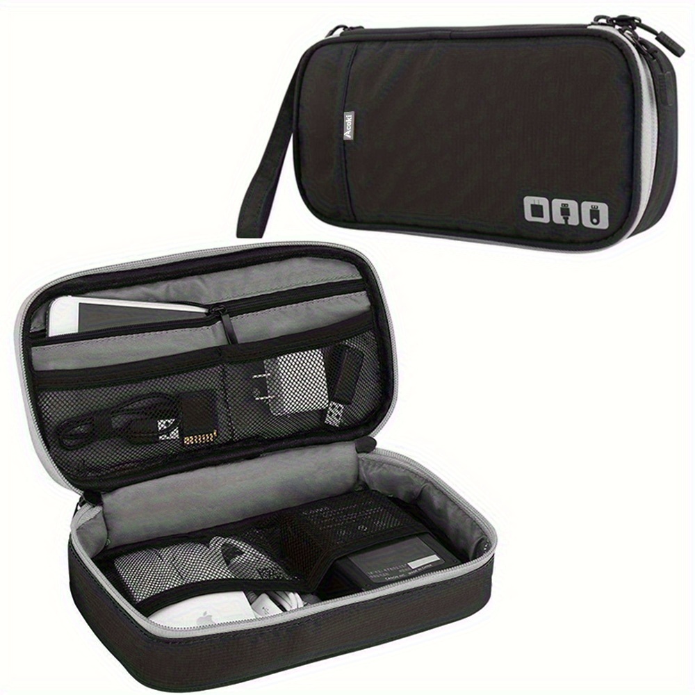 TEMU Bolsa de almacenamiento de cables para artículos de oficina y accesorios electrónicos, organizador de cables de , organizador de suministros de