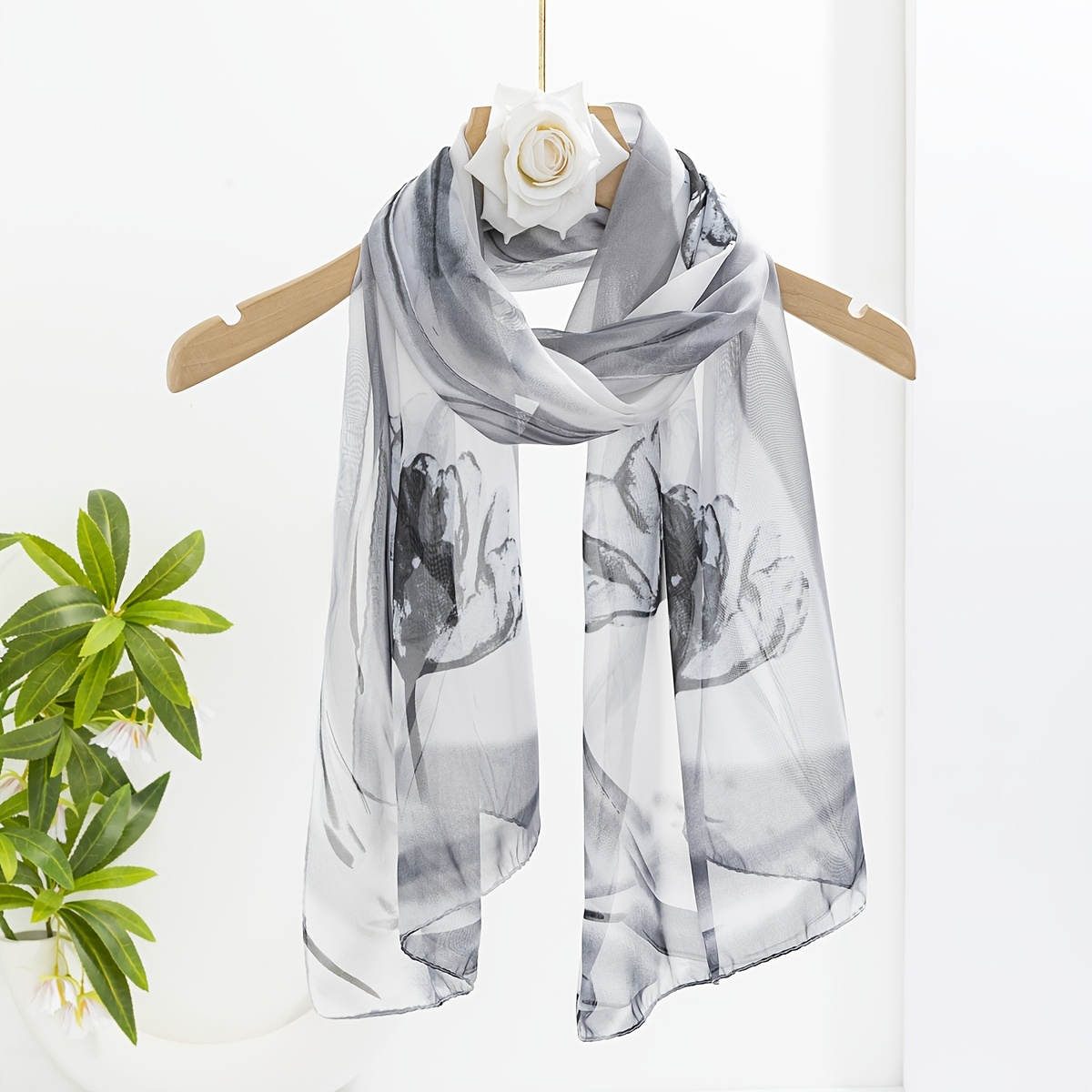 TEMU A New Indian-style Lightweight Chiffon Scarf, Women To Wear As A Neck Wrap Or Shawl And Autumn