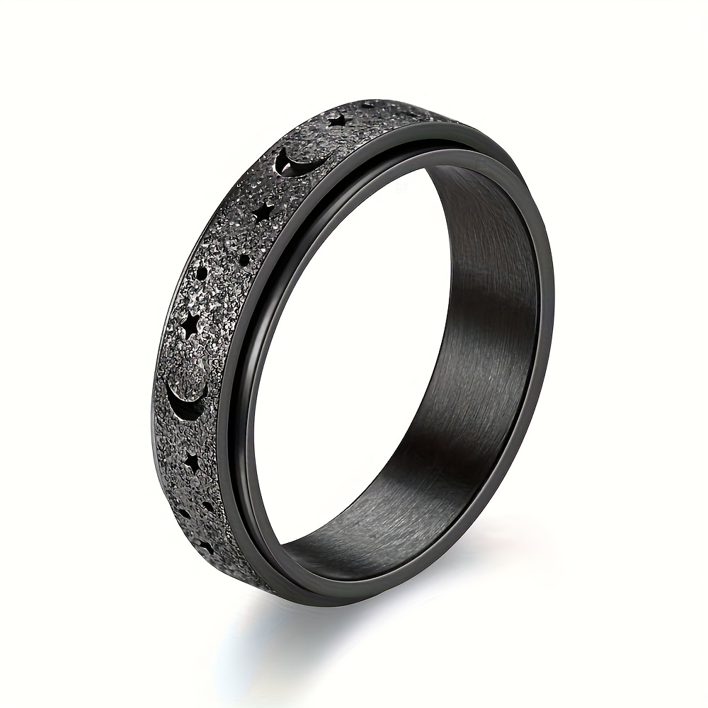a 6mm titanium 316l stainless steel ring for men stylish and versatile with rotatable moon and sun ornament 316l stainless steel jewelry accessory Product details 1