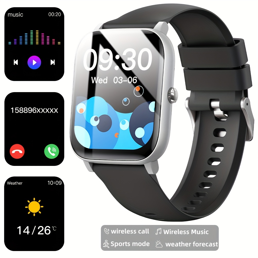 1.85 Inch Full Touchscreen Smartwatch With SMS And Calling Support, Multiple Sport Modes, Pedometer, Calorie Counter, Compatible With For IPhone And Android, USB Charging, Perfect Gift For Any Occasion