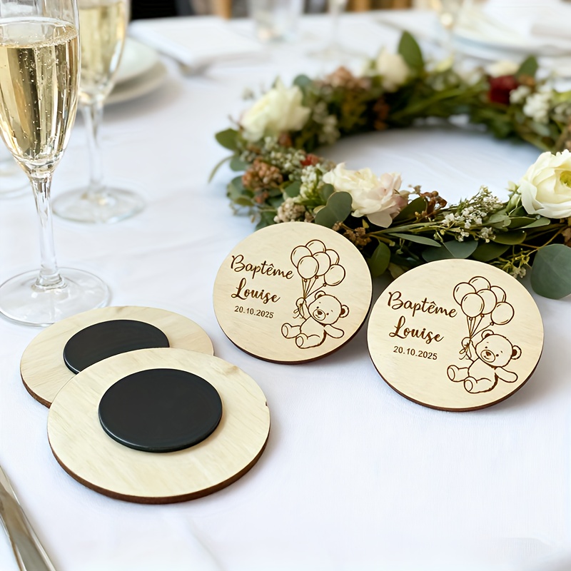 Personalized Rustic Wooden Save The Date Magnets