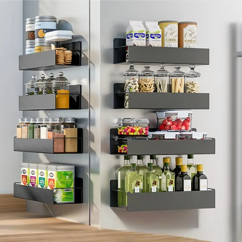 Portaspezie Magnetico Per Frigorifero Aufworld - 5 Pack Con Ganci, Organizzatore Salvaspazio - Foto 12