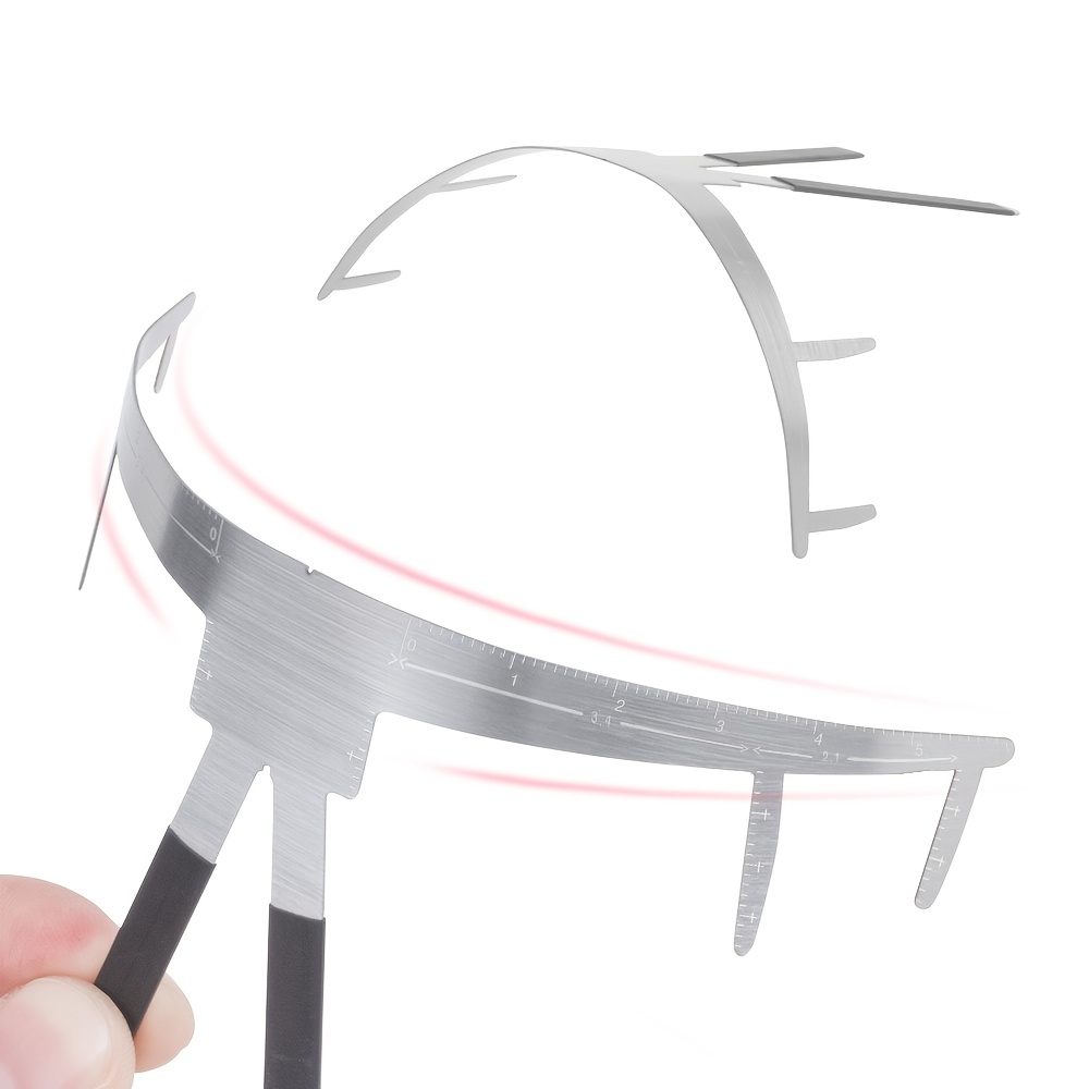 Stainless Steel Eyebrow Shape Ruler with Positioning Balance Card