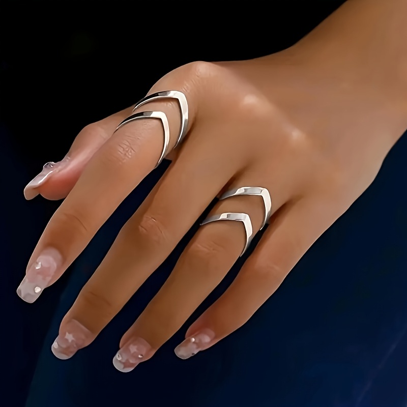 Western Ins Fashion Open Index Finger Ring, Trendy Style