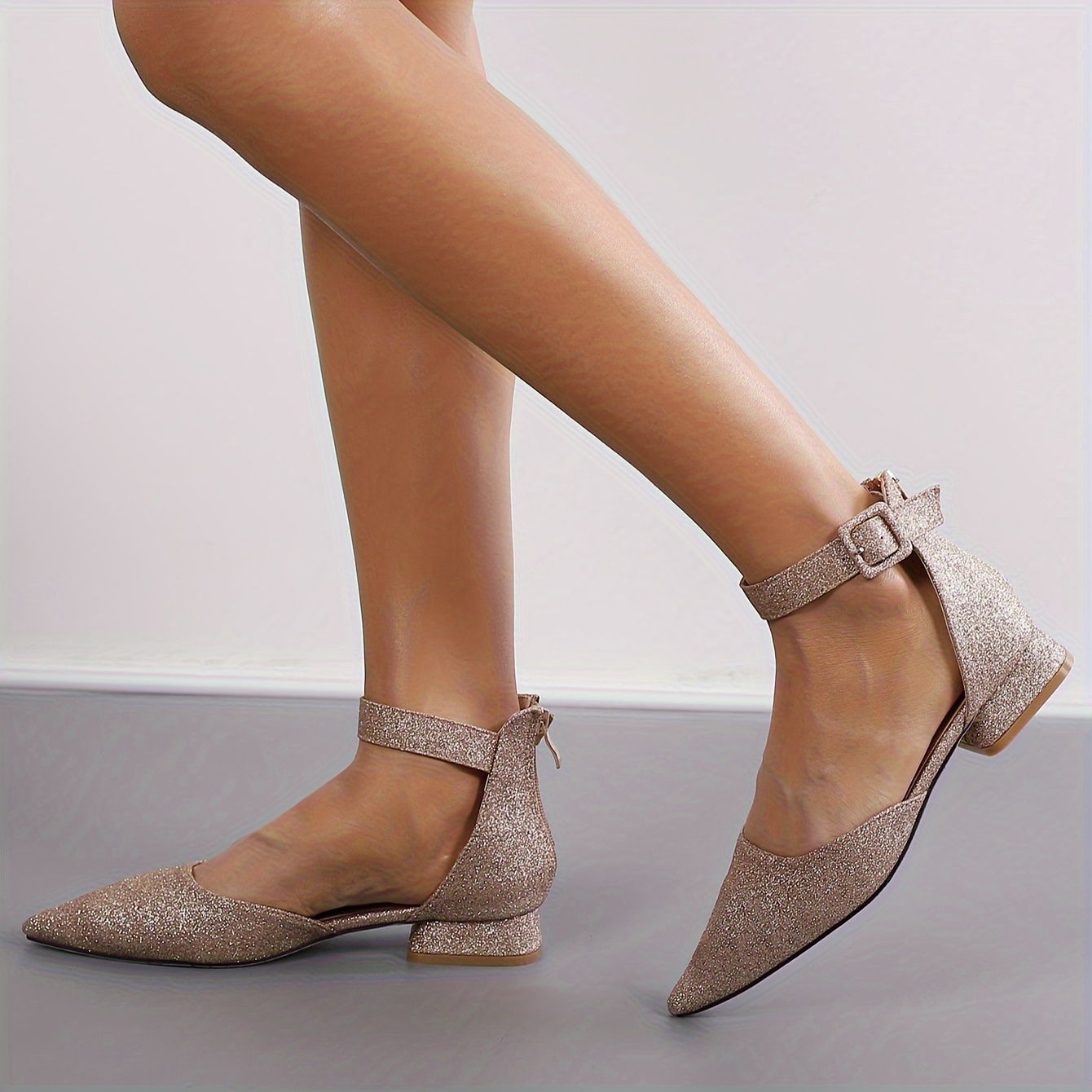 silver dress shoes low heel