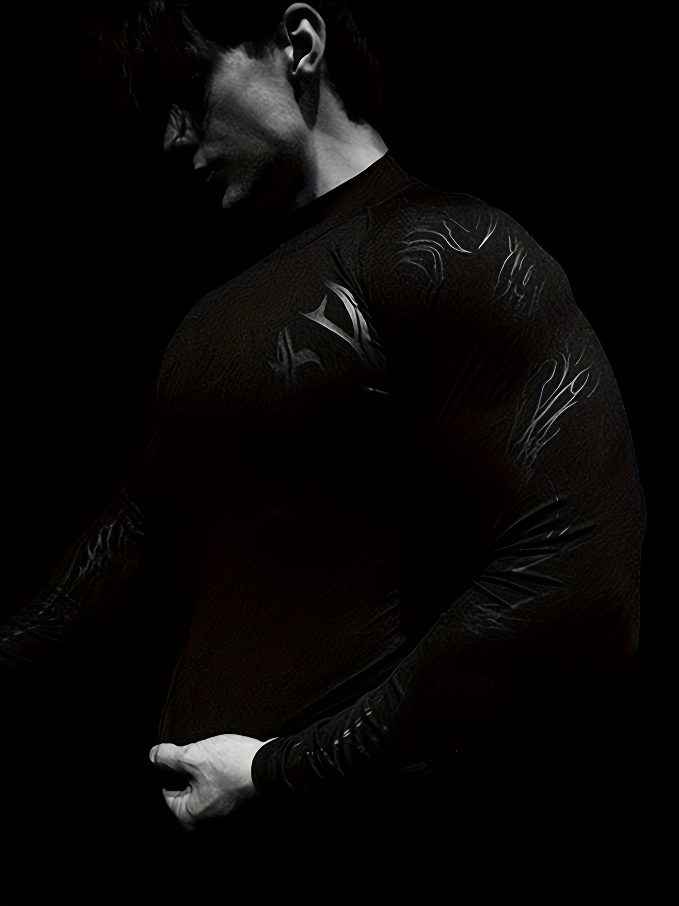 breathedivinity mens 2025 new high neck long sleeve muscle